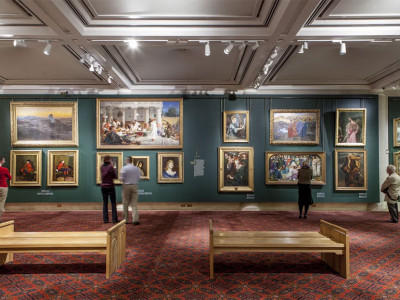 Browse art by the masters in a medieval gallery picture