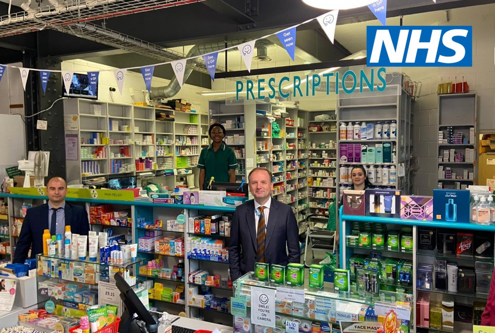 NHS boss visits London pharmacy picture