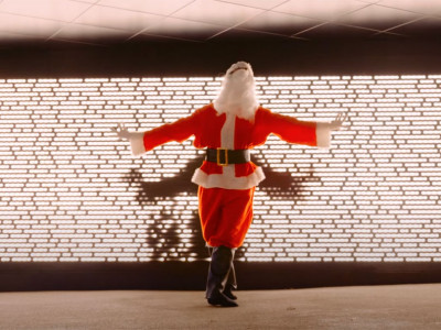 Santa gets his high kicks at Wembley Park this Christmas image