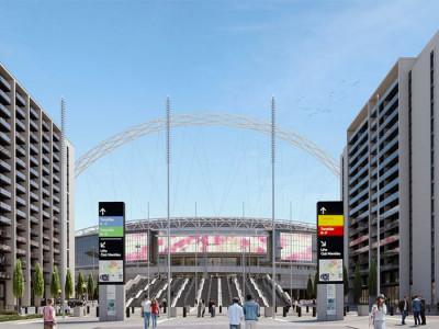 Wembley Park Unveils Newly Restored 1948 Olympics Plaque and New 2021 Olympic Steps Plaque on London's iconic Olympic Way image