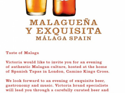 Victoria launches at Camino Kings Cross with a 'Taste of Malaga' image
