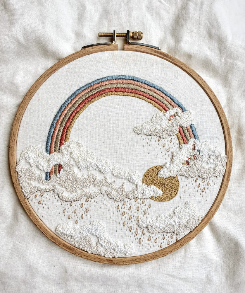 Rainbow Wall Hanging Beginners Embroidery Workshop image