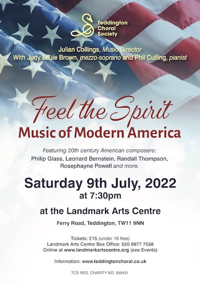 Teddington Choral Society Summer Concert. "Feel the Spirit - Music of Modern America" image