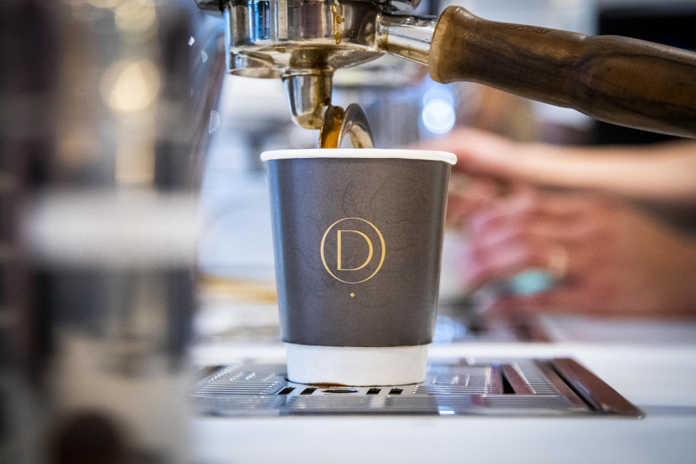 Takeaway speciality coffee at Demitasse London on Wimbledon High Street