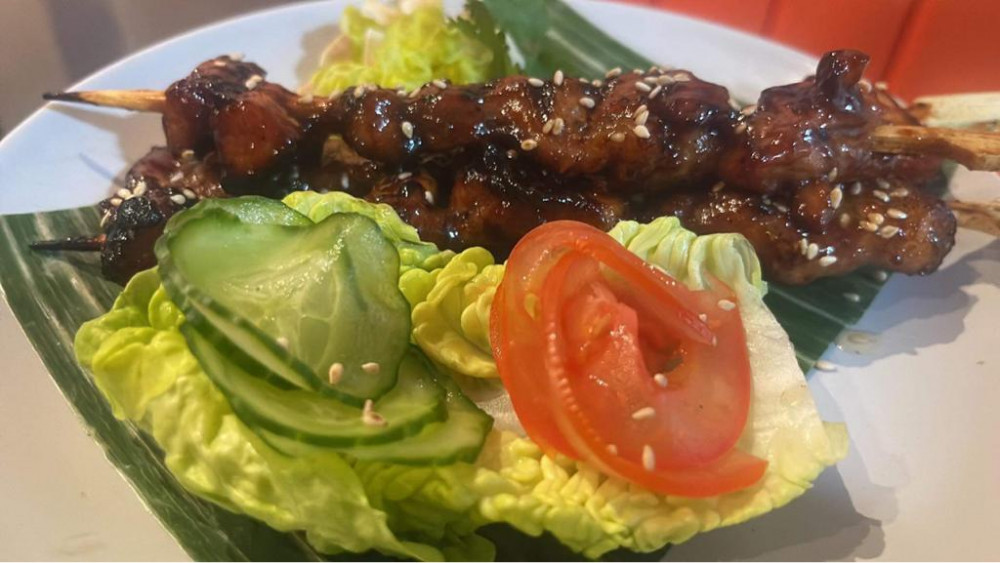 pork BBQ on skewers